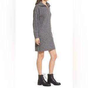 Madewell Ribbed Half-Zip Sweater Dress - size XS